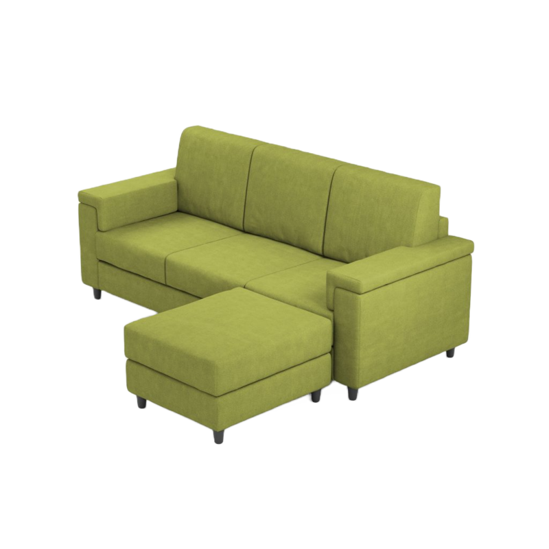 Ityhome MARRAK Verde | divano 3 posti con pouf