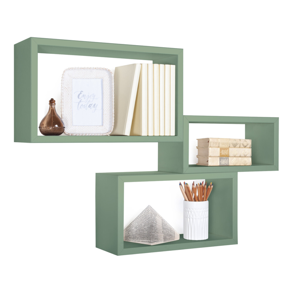 Modularredo TRITTICO Verde Acqua Marina | set mensole