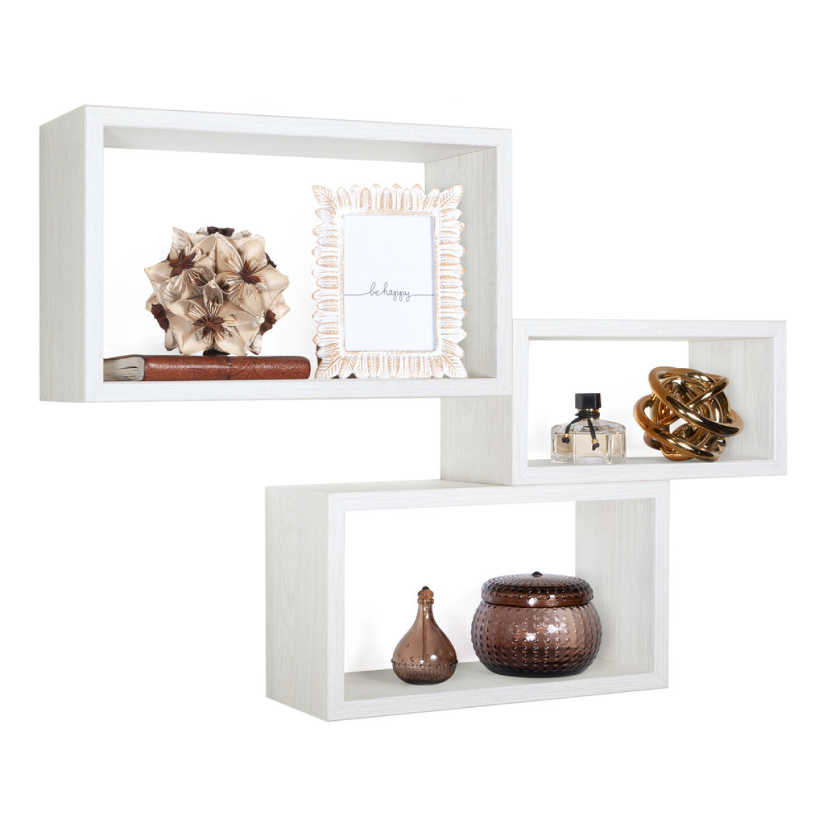 Modularredo TRITTICO Rovere Sbiancato | set mensole