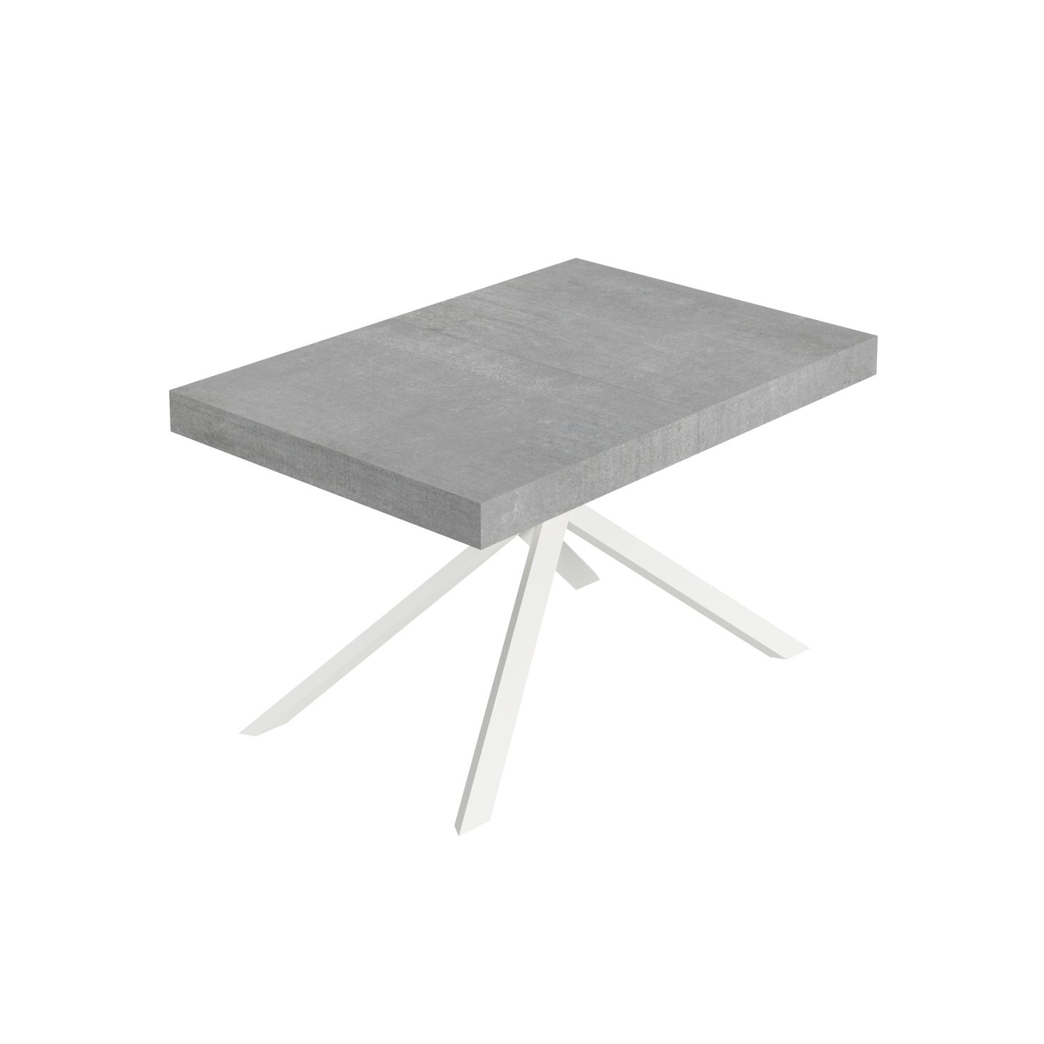 Itamoby Tavolo allungabile 90x140/244 cm Niket cemento gambe bianche