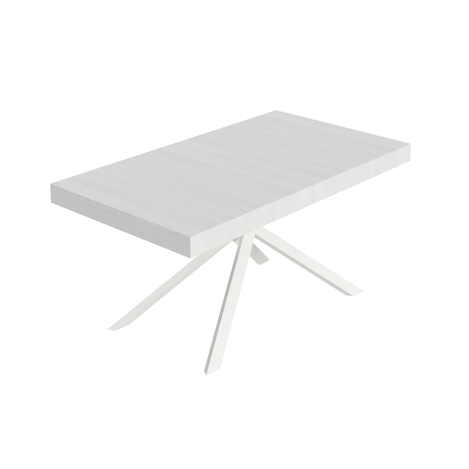 Itamoby Tavolo allungabile 90x160/420 cm Niket bianco frassino gambe bianche