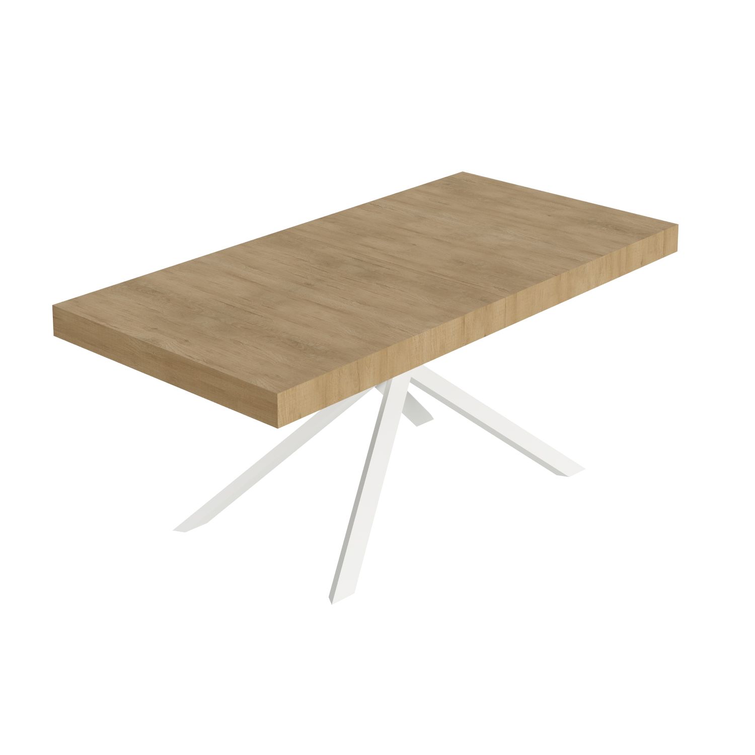 Itamoby Tavolo allungabile 90x180/440 cm Niket quercia natura gambe bianche