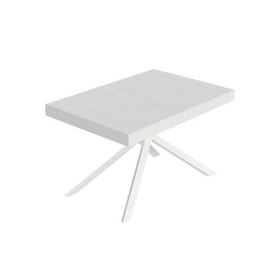 Itamoby Tavolo allungabile 90x130/390 cm Niket bianco frassino gambe bianche