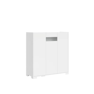 Credenza alta 3 ante 103x35x110 cm Riflesso bianco lucido