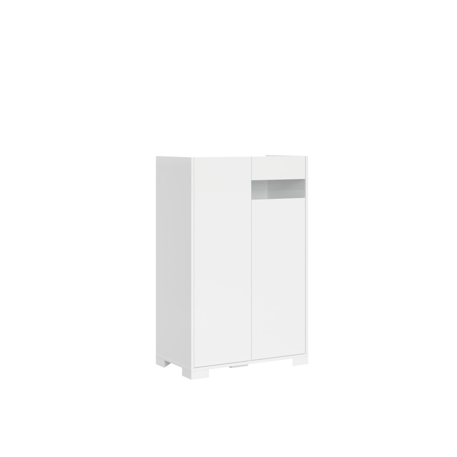 Credenza alta 2 ante 70x35x110 cm Riflesso bianco lucido