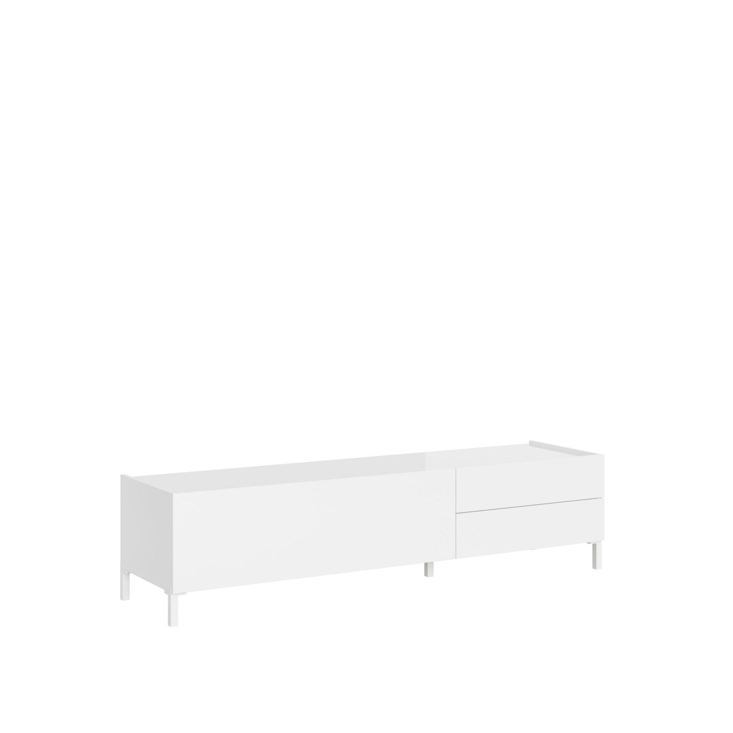 Porta TV 1 ribalta/2 cassetti 160x40x42 cm Solaria bianco lucido Porta TV 1 ribalta/2 cassetti 160x40x42 cm Solaria bianco lucido