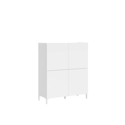 Credenza alta 4 ante 90x35x110 cm Solaria bianco lucido Credenza alta 4 ante 90x35x110 cm Solaria bianco lucido