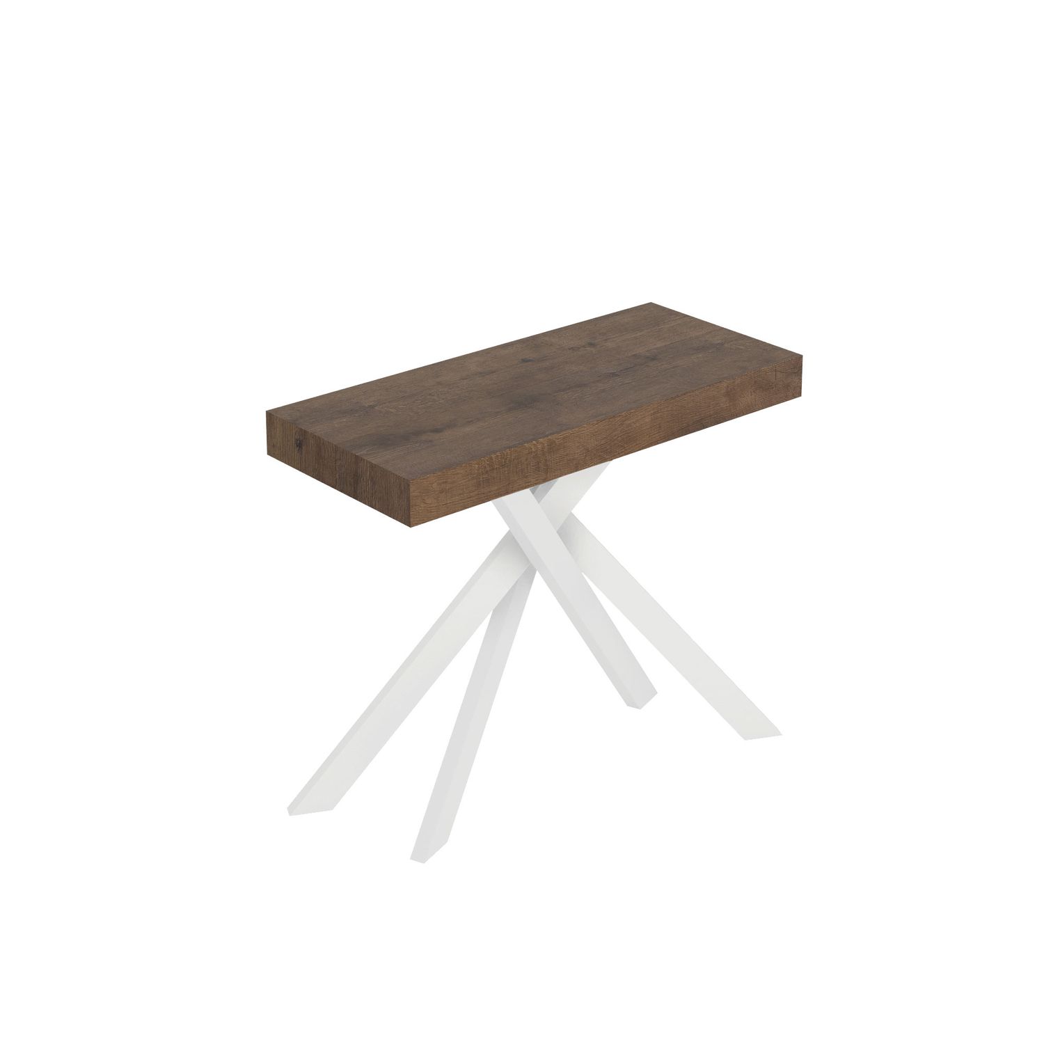 Consolle allungabile 90x40/300 cm Saki noce gambe bianche