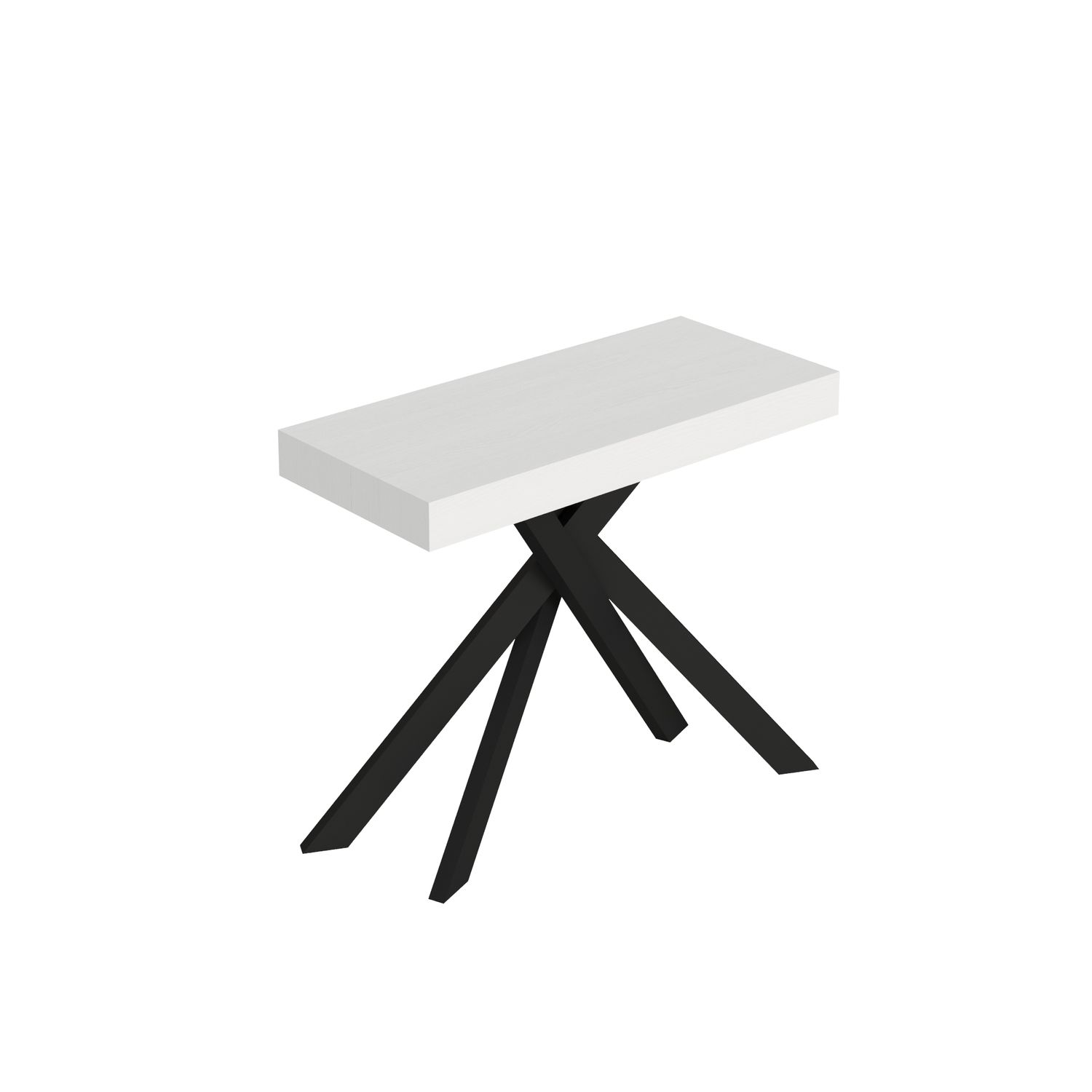 Consolle allungabile 90x40/196 cm Saki Small bianco frassino gambe antracite