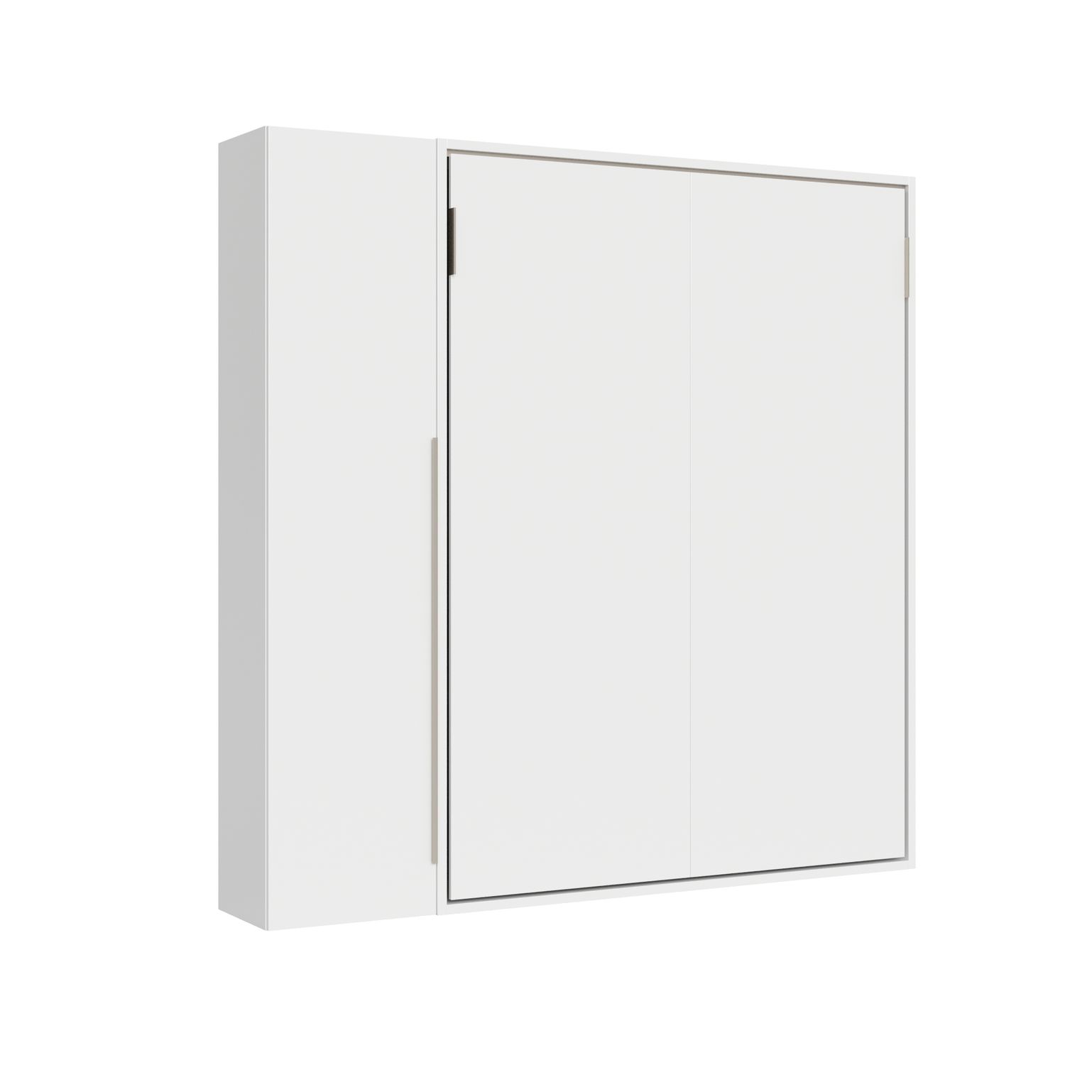 Letto francese verticale a scomparsa Versia Sofà 140 con armadio 1 anta sx Bianco