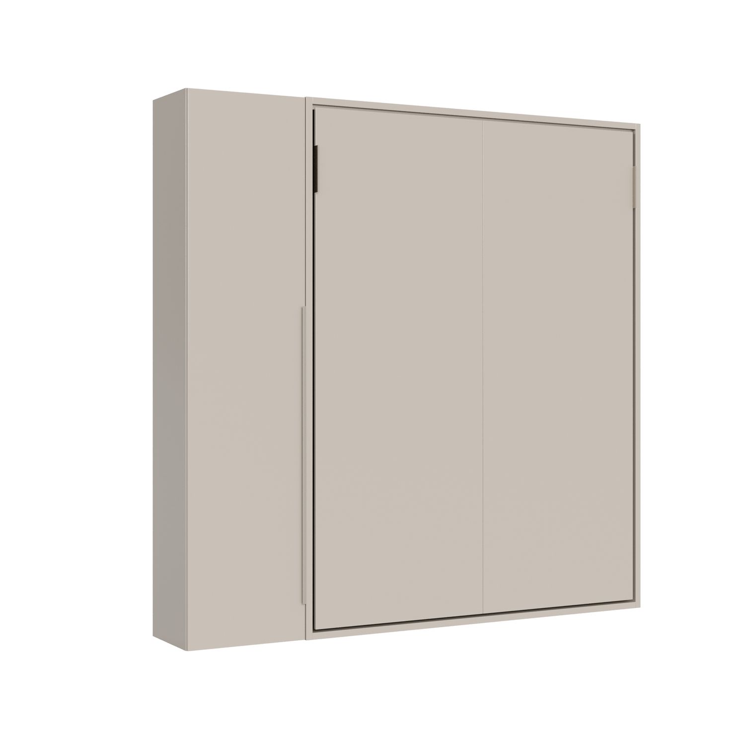 Letto francese verticale a scomparsa Versia Sofà 140 con armadio 1 anta sx Argilla