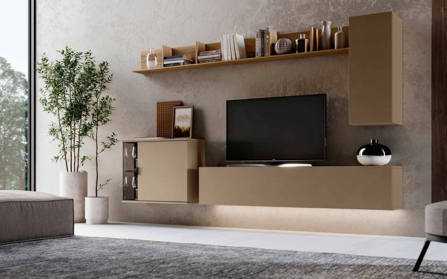 Parete attrezzata completa - Composizione Soggiorno 02