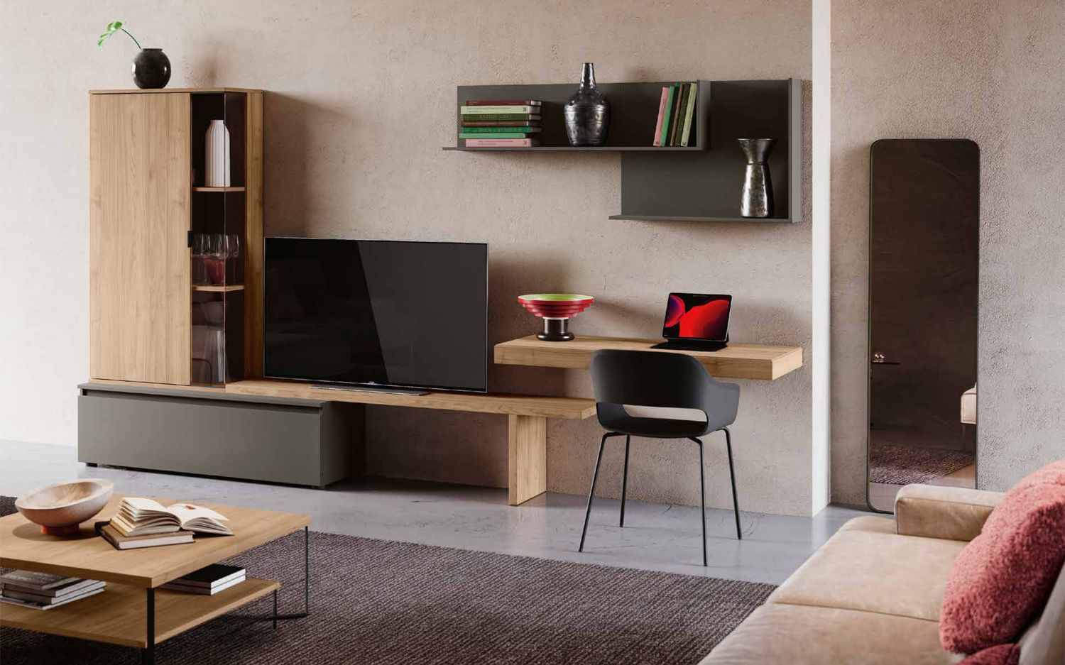 Parete attrezzata completa - Composizione Soggiorno 08