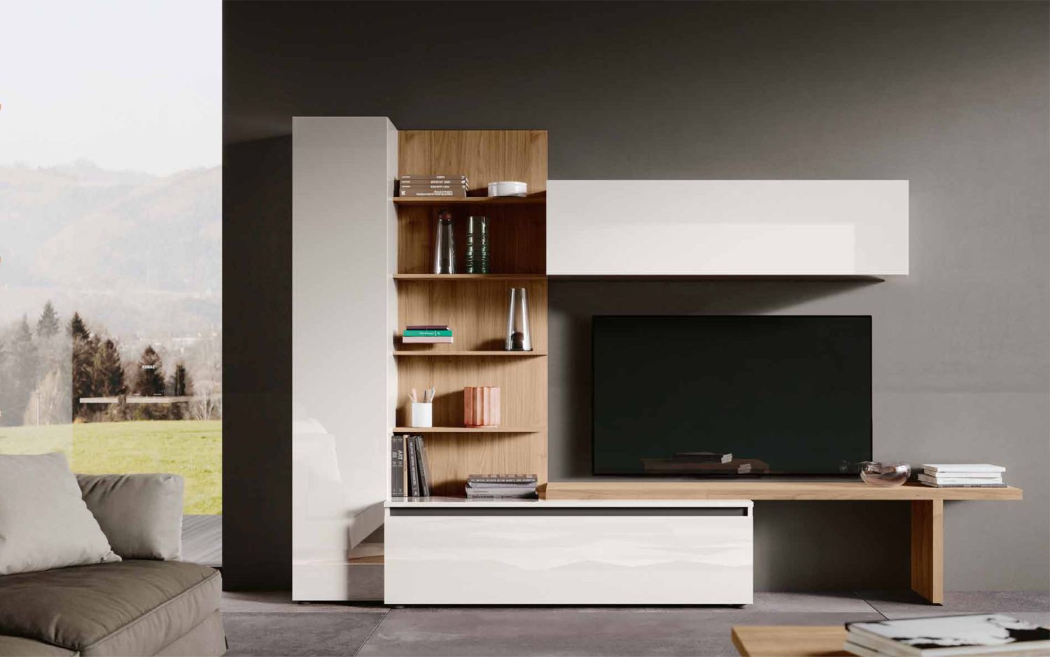 Parete attrezzata completa - Composizione Soggiorno 14