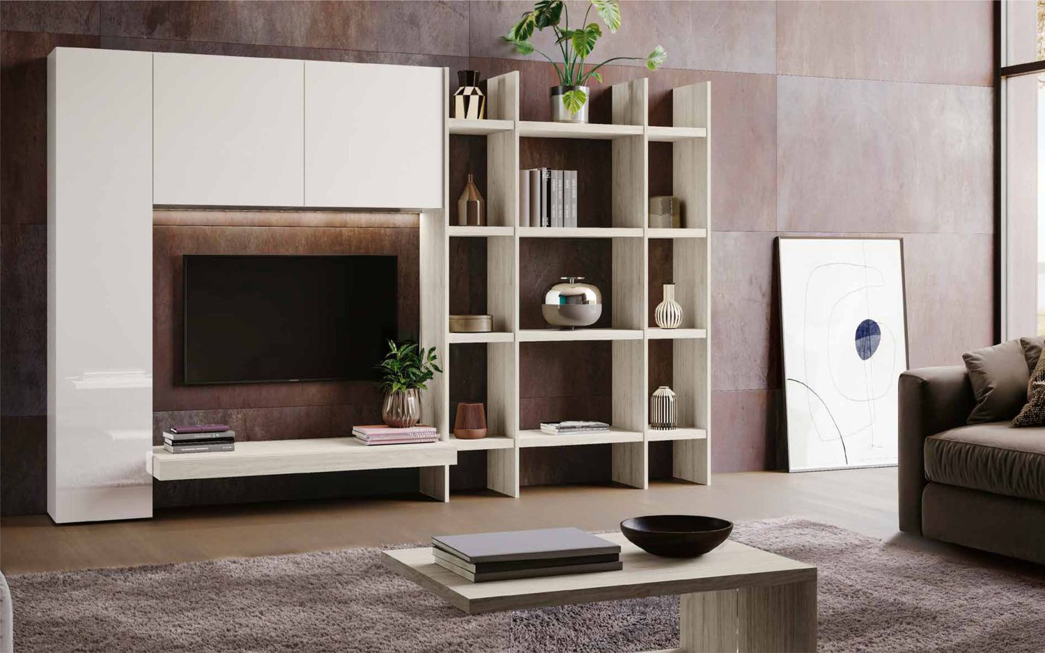 Parete attrezzata completa - Composizione Soggiorno 19