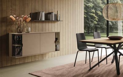 Madia Moderna con Libreria a Giorno - Composizione 01