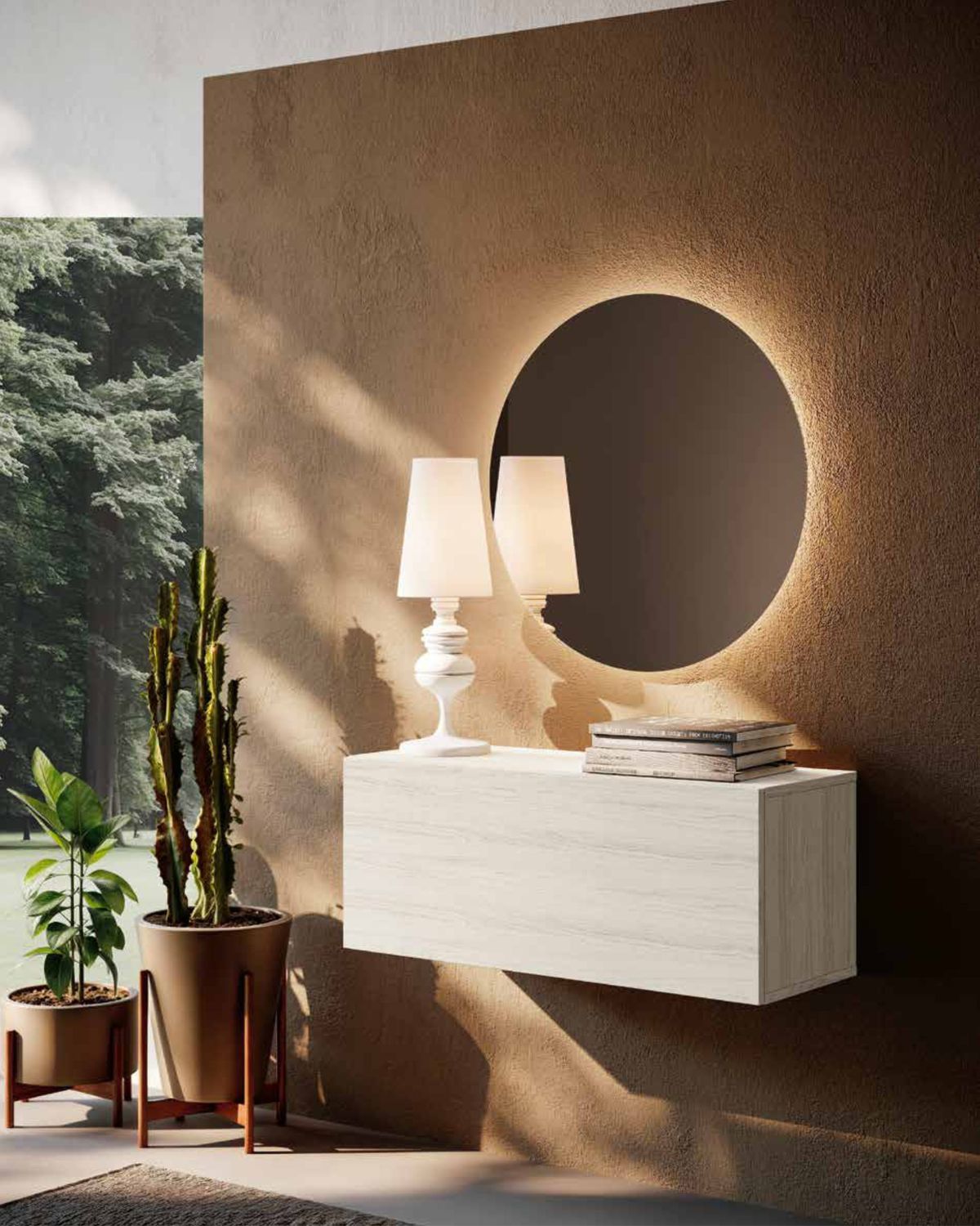 Madia Moderna sospesa con Specchiera - Composizione 04