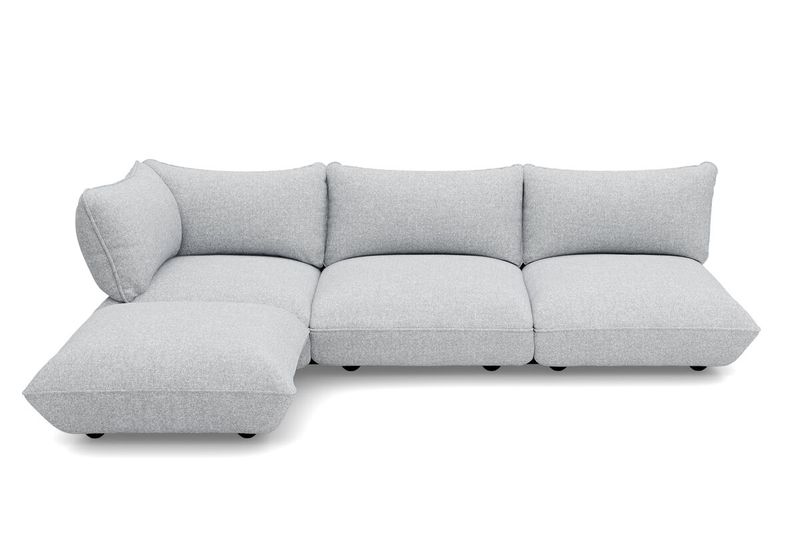 Fatboy Sumo Corner Sofa Boucle Recycled Light Grey Melange,  Grigio