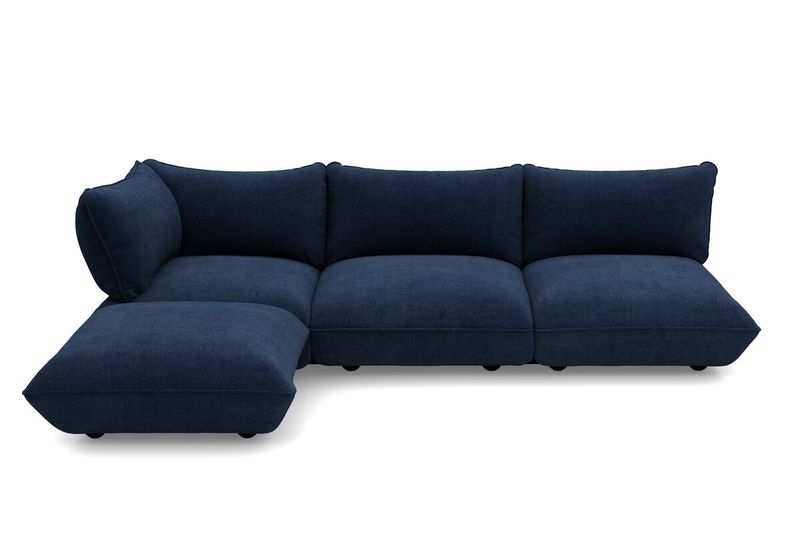 Fatboy Sumo Corner Sofa Left Cord Recycled Deep Blue, Blu