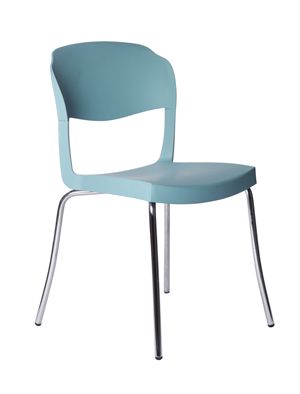 Sedia Green EVO STRASS in tecnopolimero con telaio cromato, vista frontale isolata