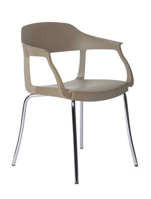 Green EVO STRASS poltroncina Green con scocca beige e telaio cromato