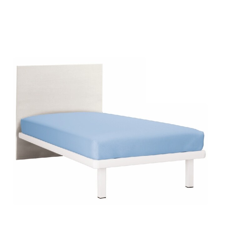 Letto singolo ZG Mobili ECO Tube con testiera in legno e struttura bianca