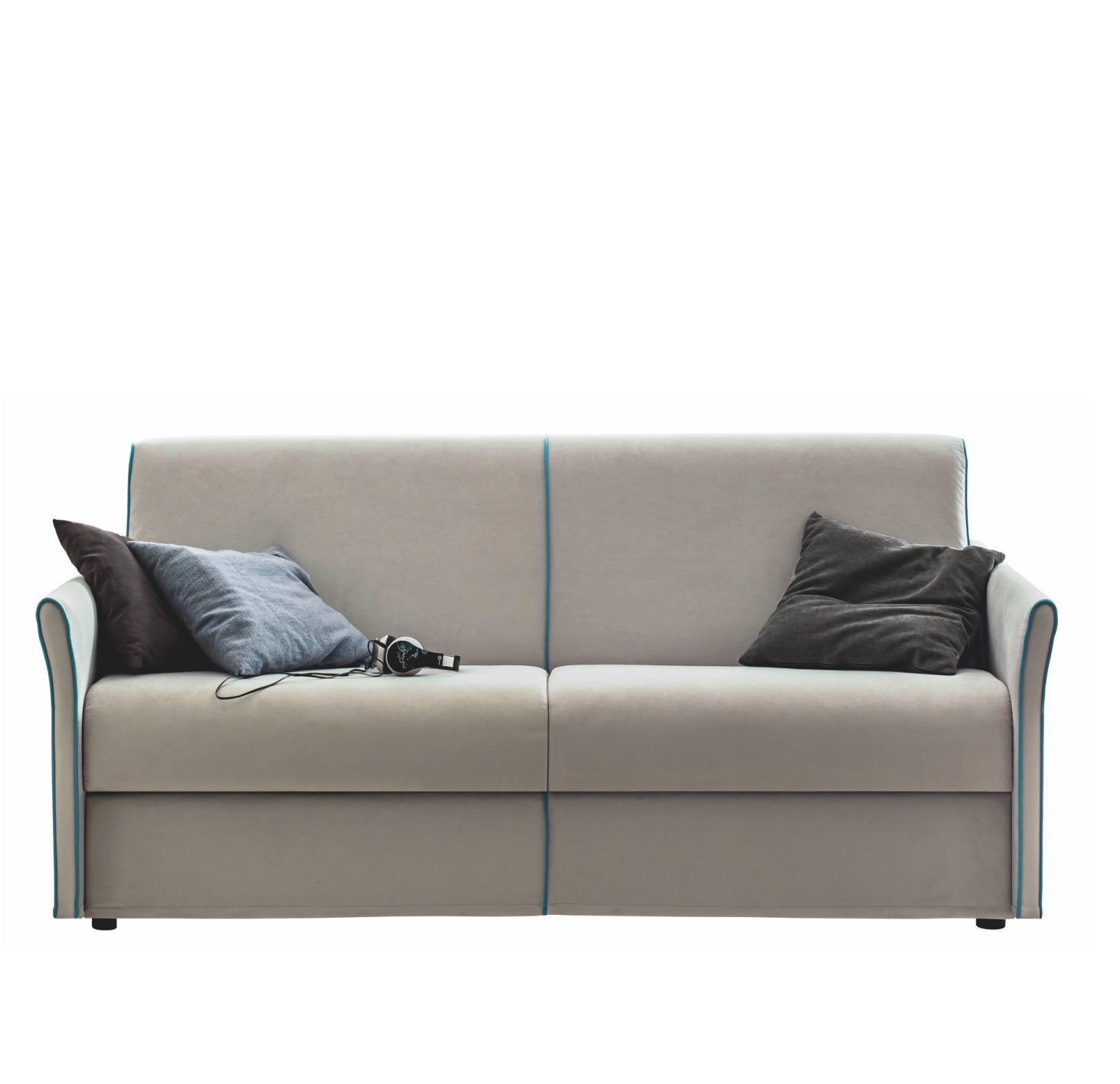Divano letto ELY ZG Mobili chiuso, vista frontale con cuscini