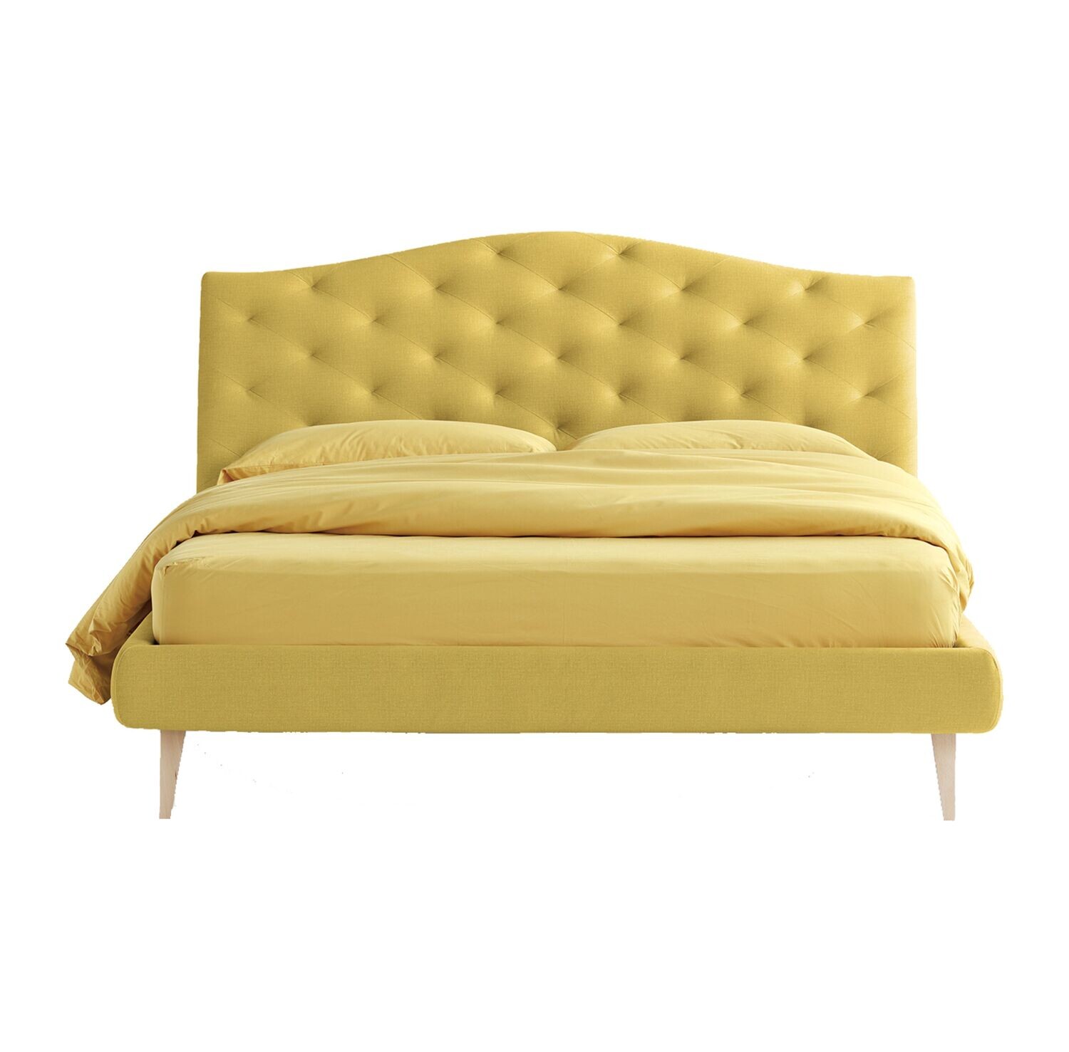Letto matrimoniale Noctis LYLE Capitonnè H17 visto frontalmente