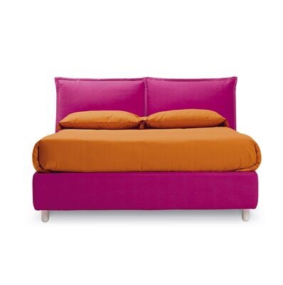 Letto matrimoniale Noctis SO POP con testiera a due cuscini colorati