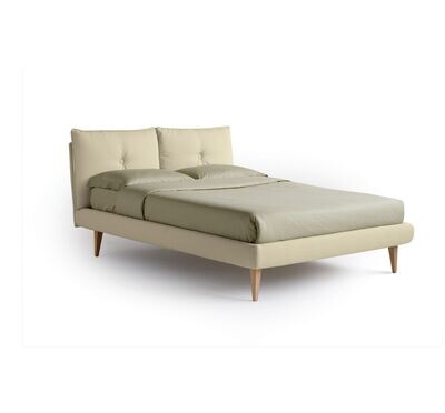 Letto matrimoniale Noctis SO LIVELY H17 imbottito, vista frontale su fondo bianco