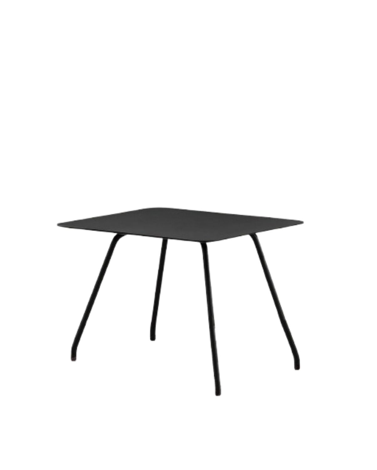 Tavolo quadrato Milani TYPE ONE isolato, vista frontale con gambe flessibili