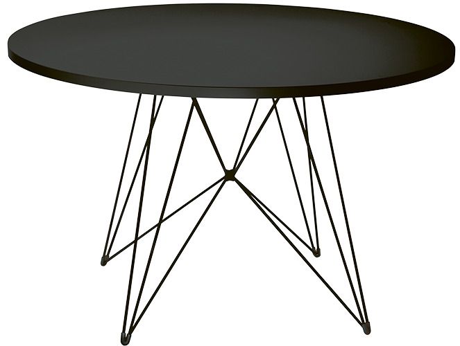 Tavolo rotondo Magis XZ3 con piano scuro e struttura nera
