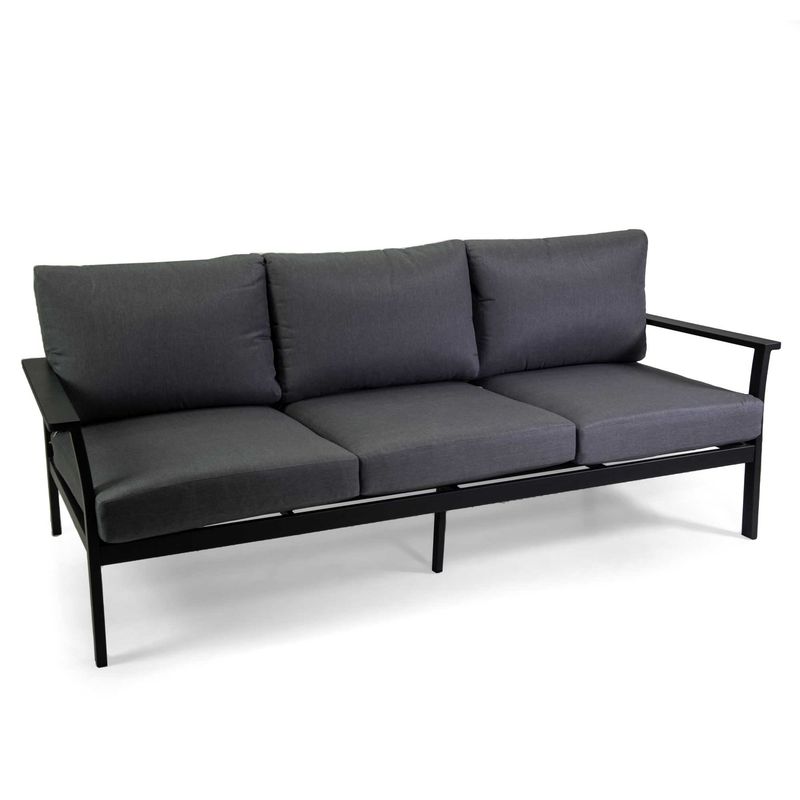 Salotto alluminio Manhattan antracite 3posti