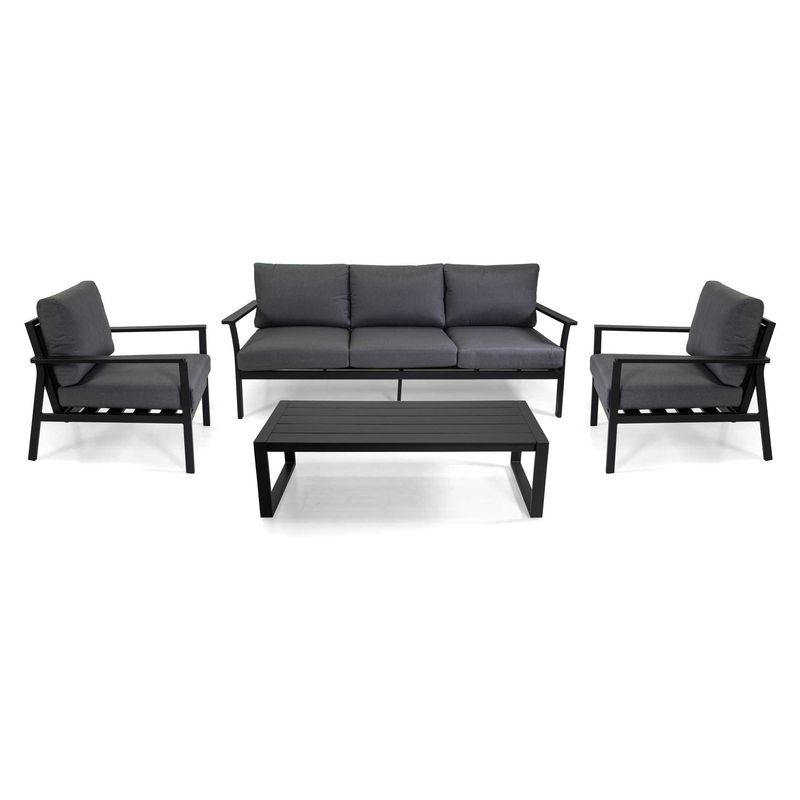 Salotto alluminio MANHATTAN antracite 3posti