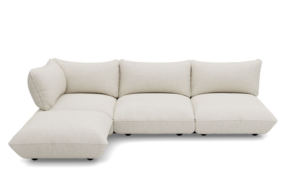Divano angolare Fatboy Sumo Corner Sofa Bouclé Recycled Beige in vista frontale