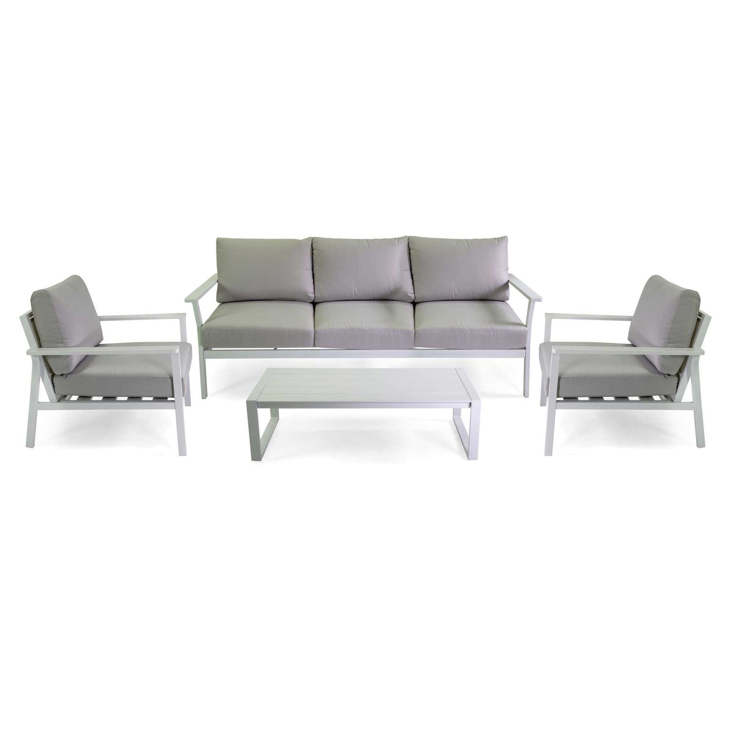 Salotto alluminio MANHATTAN bianco 3posti