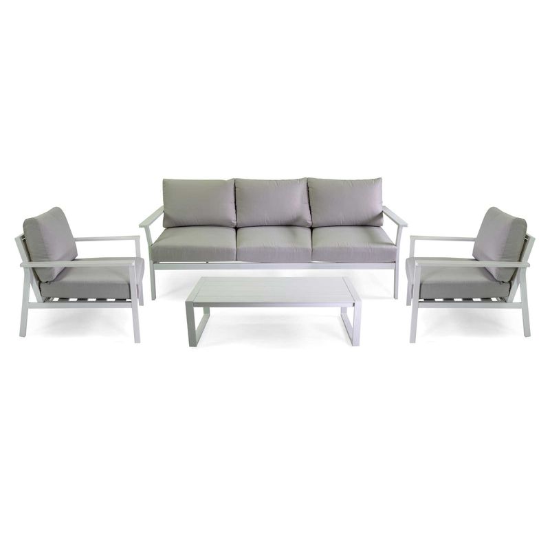 Salotto alluminio MANHATTAN bianco 3posti