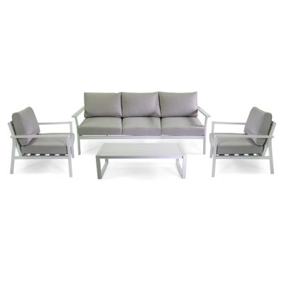 Salotto alluminio MANHATTAN bianco 3posti