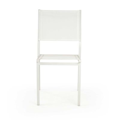 Sedia alluminio SULLIVAN bianco con textilene bianco