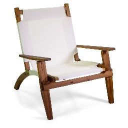 Poltrona legno DIANE c/ tessuto ecru'