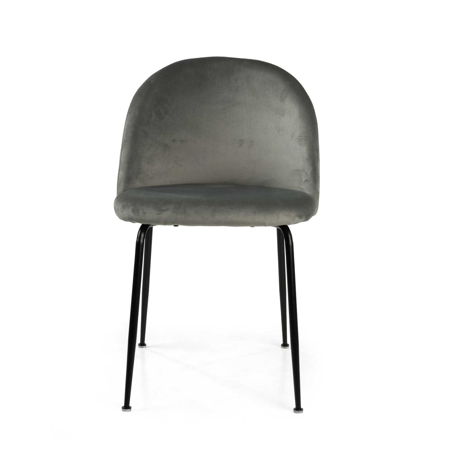 Sedia velluto SAMMI grigio struttura nero