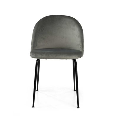 Sedia velluto SAMMI grigio struttura nero