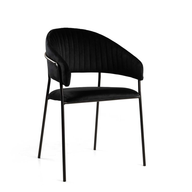 Poltrona velluto CHLOE nero struttura nero