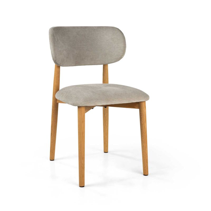 Sedia ELBA tessuto sabbia struttura legno rovere