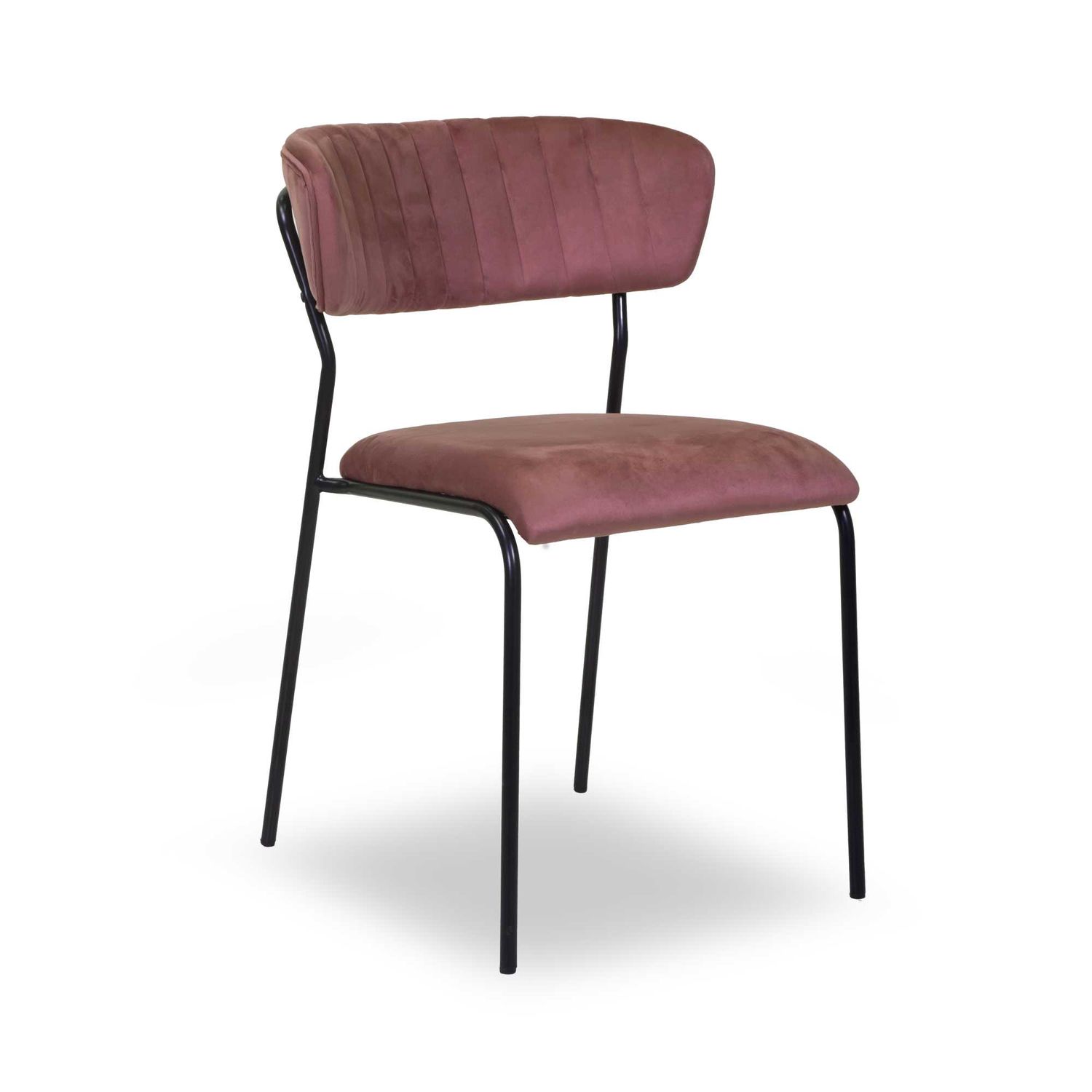 Sedia Vacchetti GABY in tessuto mattone con struttura nera