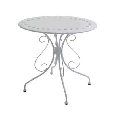 Tavolo metallo NEW OLD bianco crema tondo