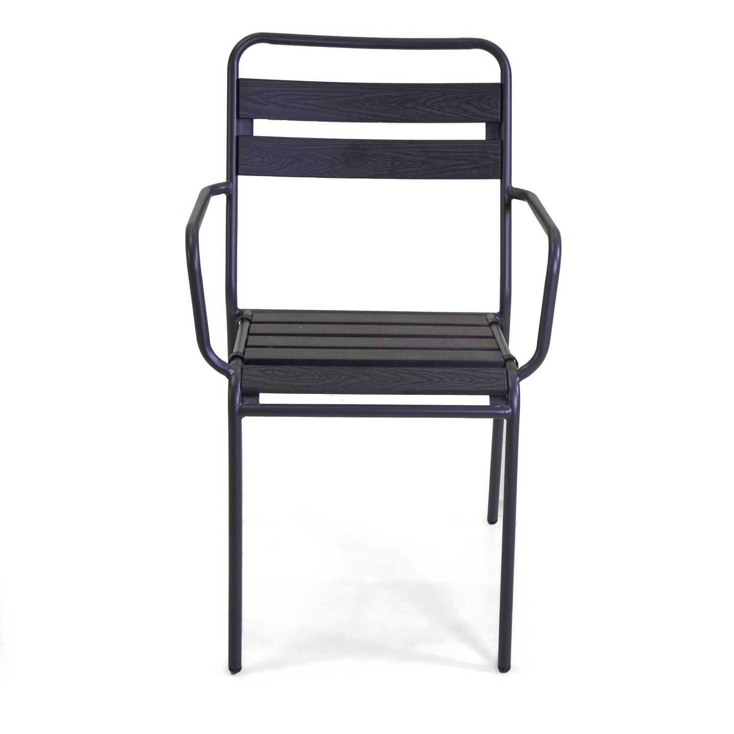 Poltrona metallo LOKI antracite con polywood