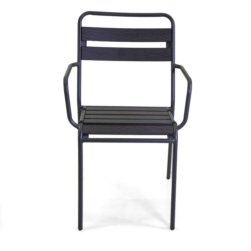 Poltrona metallo LOKI antracite con polywood