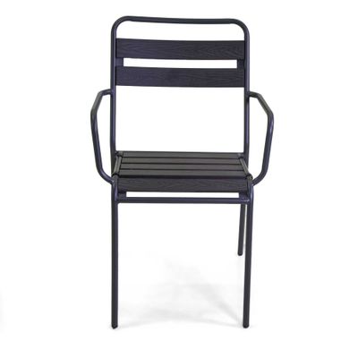 Poltrona metallo LOKI antracite con polywood