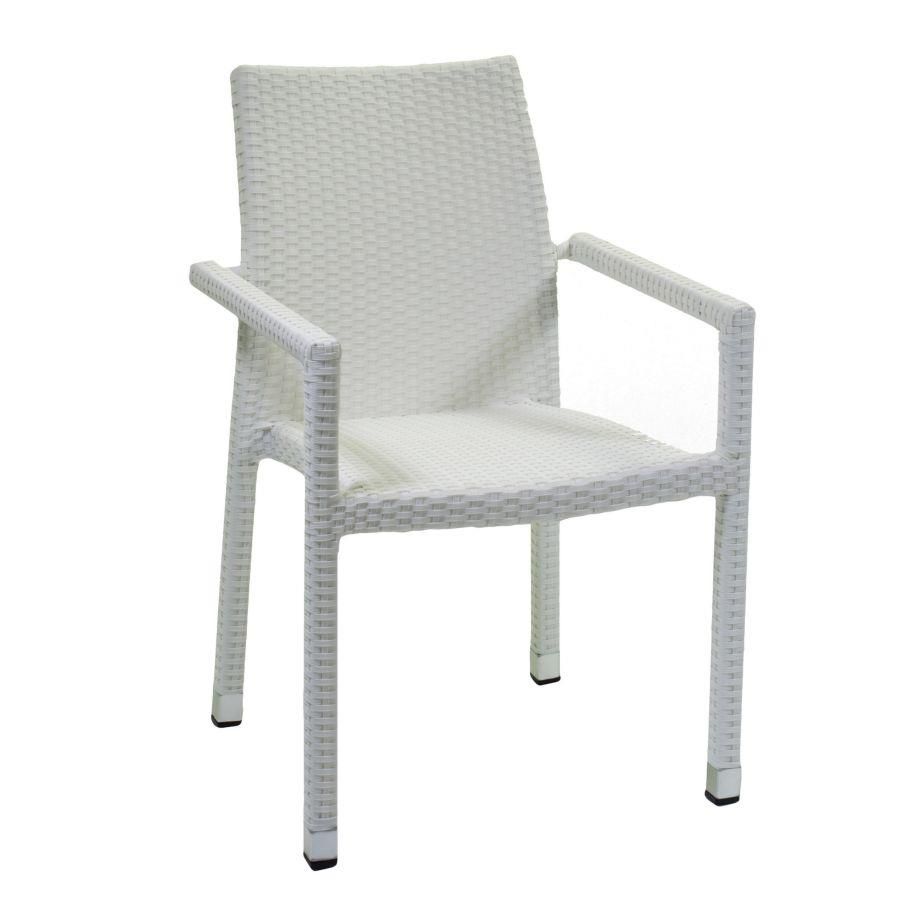 Poltrona polyrattan ALDILA bianco ghiaccio quadro